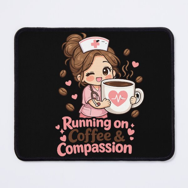 Item preview, Nurse Gift - Running on Coffee & Compassion Cute Nurse T-Shirt designed and sold by insplate.