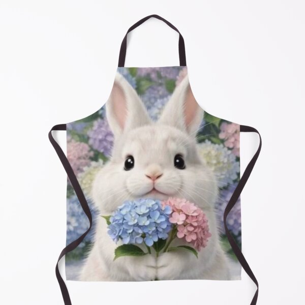 Item preview, Adorable Bunny with Hydrangea Bouquet - Whimsical Spring Floral Rabbit Art designed and sold by lovelistivkaa.