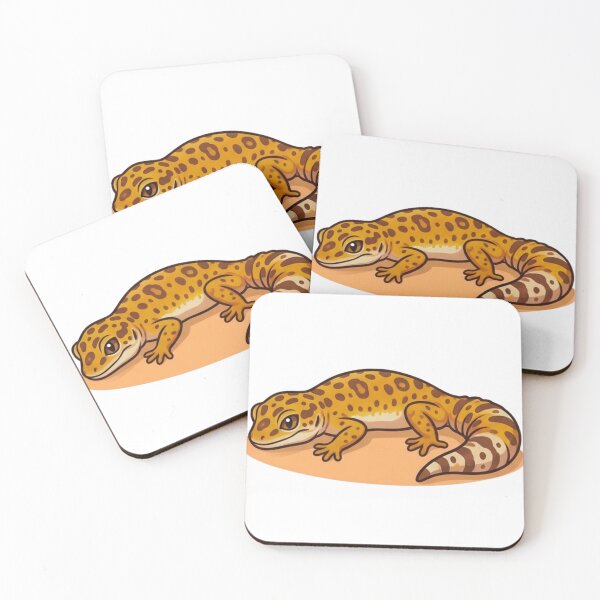 Item preview, Sleepy Leopard Gecko Cartoon Reptile Art designed and sold by HoneyBreezeCo.