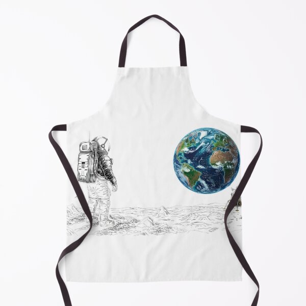 Item preview, Astronaut on the Moon - White Line Art & Earth view designed and sold by Pedrojezu.