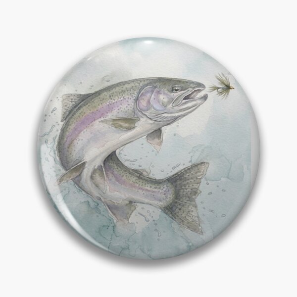 Item preview, Rainbow Trout Fly Fishing Watercolor Art designed and sold by Stefanrajzer.