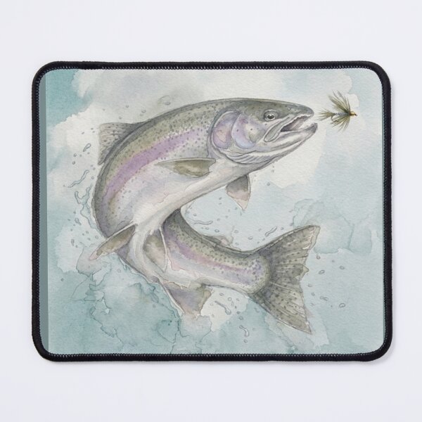 Item preview, Rainbow Trout Fly Fishing Watercolor Art designed and sold by Stefanrajzer.
