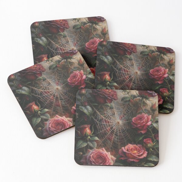 Item preview, Spider Web In A Rose Bush Gothic Botanical Art designed and sold by DarkHolyQueen.