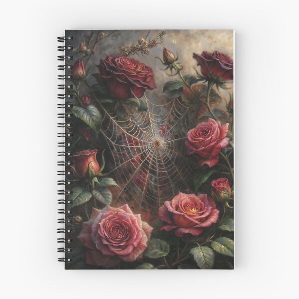 Item preview, Spider Web In A Rose Bush Gothic Botanical Art designed and sold by DarkHolyQueen.