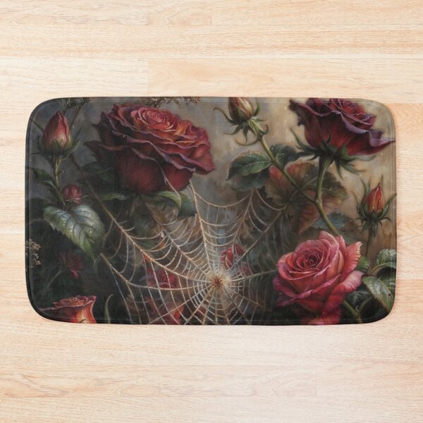 Item preview, Spider Web In A Rose Bush Gothic Botanical Art designed and sold by DarkHolyQueen.