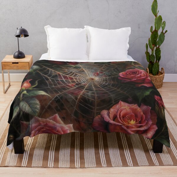 Item preview, Spider Web In A Rose Bush Gothic Botanical Art designed and sold by DarkHolyQueen.