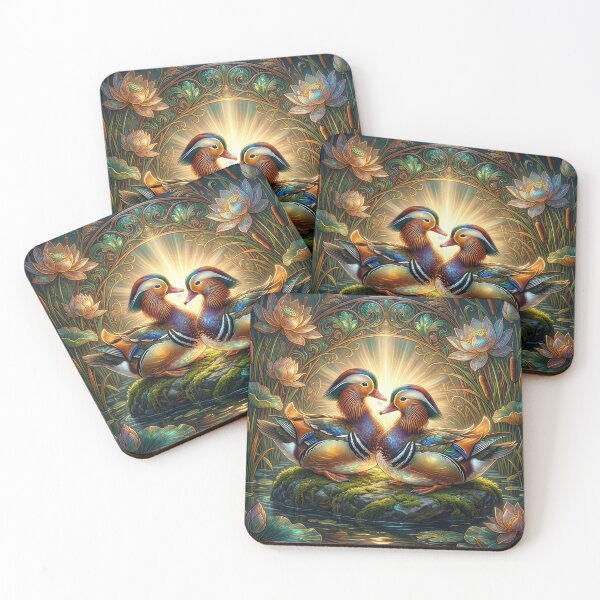 Item preview, Art Nouveau Mandarin Ducks designed and sold by Tridentulus.