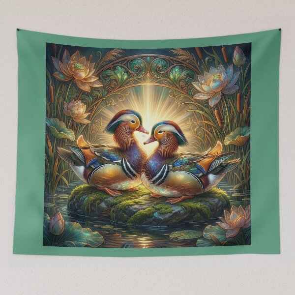 Item preview, Art Nouveau Mandarin Ducks designed and sold by Tridentulus.