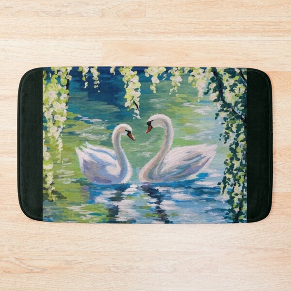 Item preview, Swan Couple Lake Reflection Artwork  designed and sold by NivyasArtistry.