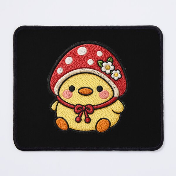 Item preview, Kawaii Mushroom Hood Chick Embroidery Patch Cute Baby Chicken Aesthetic Sticker Design designed and sold by ColorSplash123.