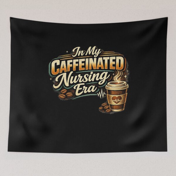 Item preview, In My Caffeinated Nursing Era Retro Coffee Nurse Design Classic T-Shirt  designed and sold by podlook.