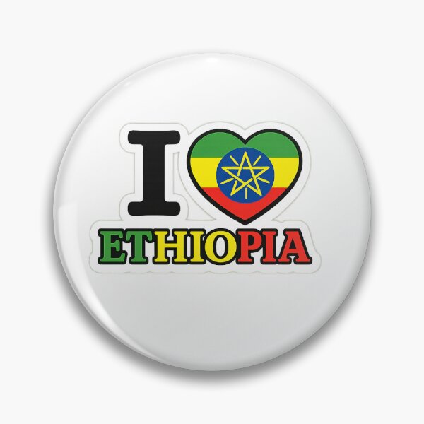 Item preview, I Love Ethiopia Flag Sticker designed and sold by HabeshaStudio.