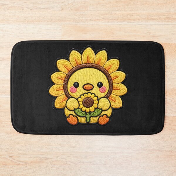 Item preview, Kawaii Sunflower Chick Embroidery Patch Cute Baby Chicken Floral Sticker Design designed and sold by ColorSplash123.