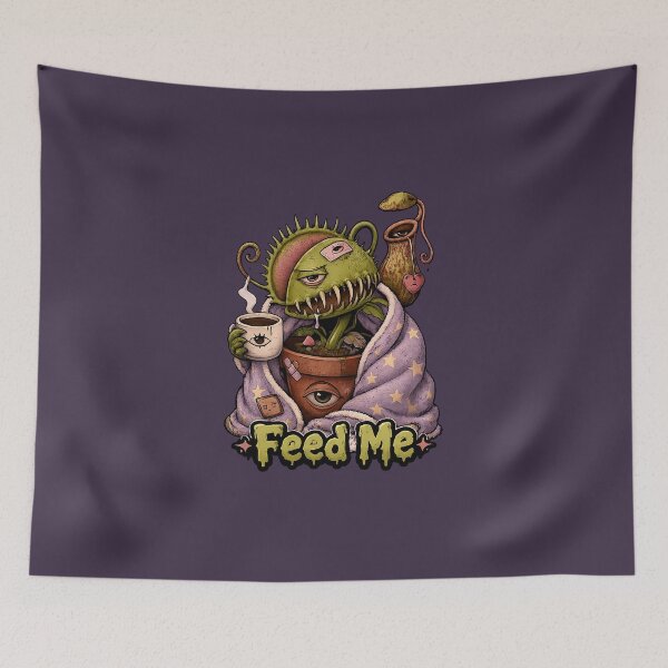 Item preview, Sleepy Carnivorous Plant Sticker | Weirdcore Feed Me Venus Flytrap Gothic Cute Art designed and sold by YuliaHulia.