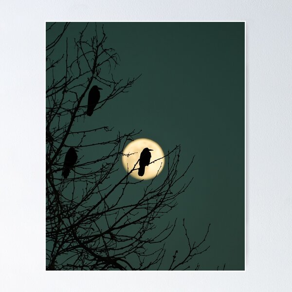 Item preview, Cuervos en un árbol con la luna de fondo. designed and sold by Fragments of Time.