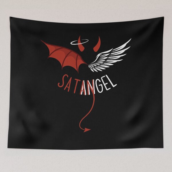 Item preview, Satangel Devil Angel Wings Half Good Half Evil Goth Aesthetic Apparel designed and sold by Aetherix Studio.