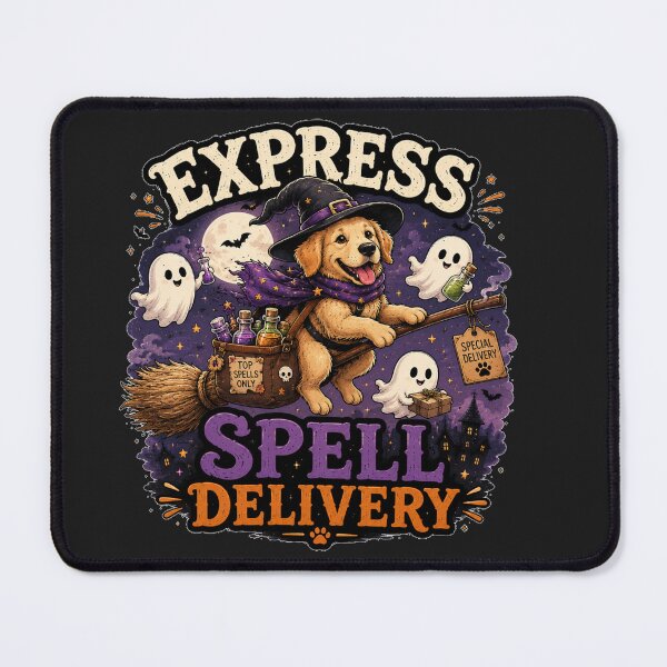 Item preview, Express Spell Delivery Funny Witch Dog Halloween Design designed and sold by MotylekAnia.