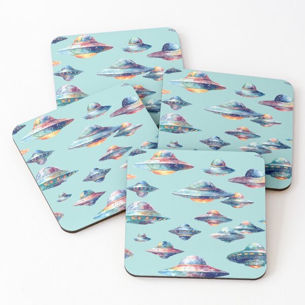 Item preview, Watercolor Retro UFO designed and sold by Lidra Zehcnas.