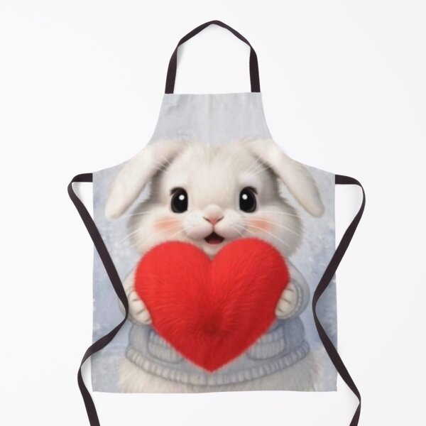 Item preview, Cute Fluffy Bunny in Grey Sweater Holding a Big Red Heart - Whimsical Love Rabbit designed and sold by lovelistivkaa.