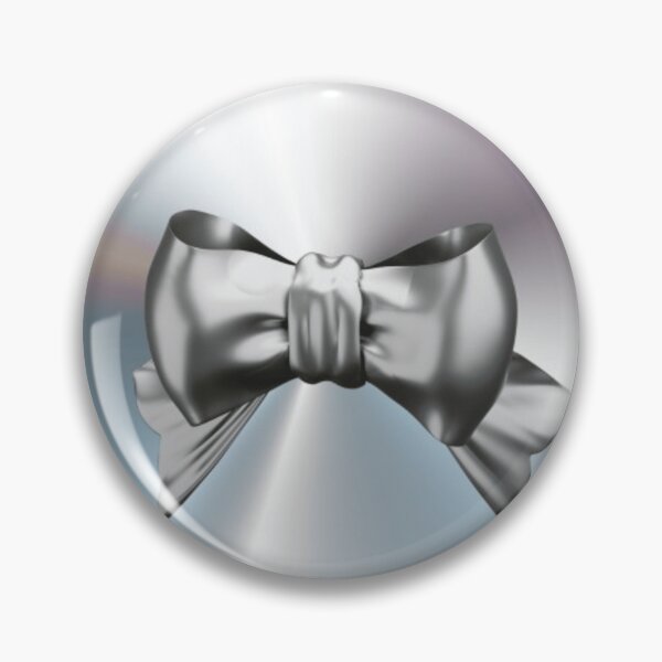 Item preview, Y2K Metallic Chrome Bow | 3D Liquid Silver designed and sold by Rawafi Art Studio.
