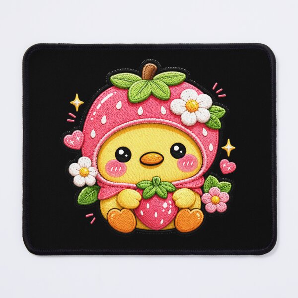 Item preview, Kawaii Strawberry Hood Chick Embroidery Patch Cute Baby Chicken Sticker Design designed and sold by ColorSplash123.