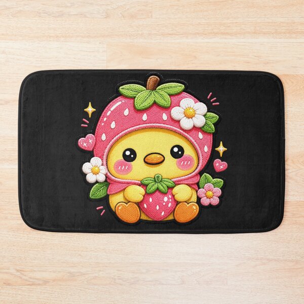 Item preview, Kawaii Strawberry Hood Chick Embroidery Patch Cute Baby Chicken Sticker Design designed and sold by ColorSplash123.