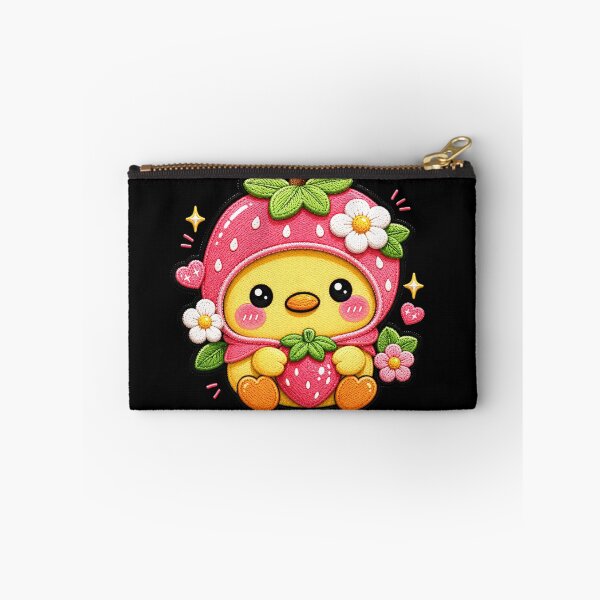 Item preview, Kawaii Strawberry Hood Chick Embroidery Patch Cute Baby Chicken Sticker Design designed and sold by ColorSplash123.