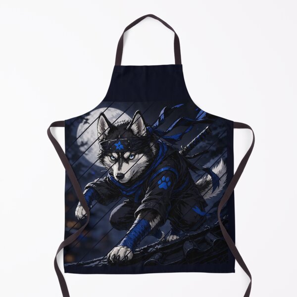 Item preview, Midnight Shadow Husky Ninja | Blue Warrior Dog Art designed and sold by WhatASunShine.