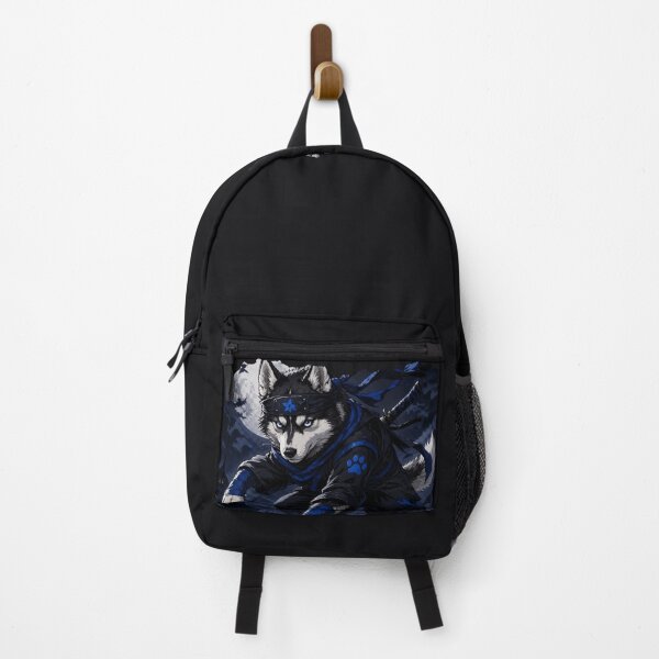 Item preview, Midnight Shadow Husky Ninja | Blue Warrior Dog Art designed and sold by WhatASunShine.