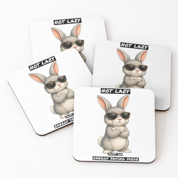 Item preview, Funny Rabbit Meme Humor Collection - Not Lazy Just On Energy Saving Mode Funny Bunny Meme designed and sold by MiraLumeStudio.