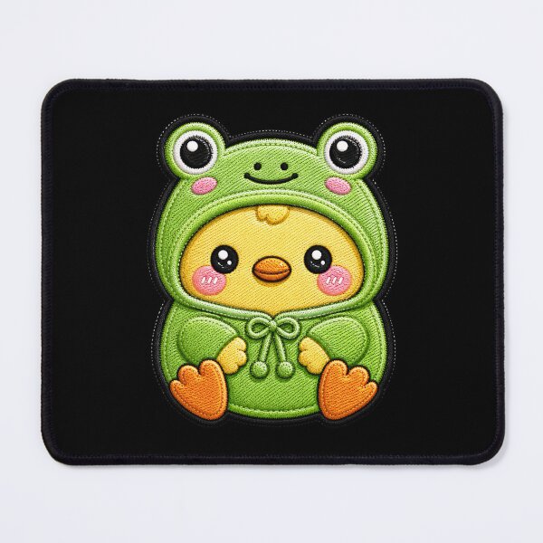 Item preview, Kawaii Frog Hoodie Chick Embroidery Patch Cute Baby Chicken Sticker Design designed and sold by ColorSplash123.