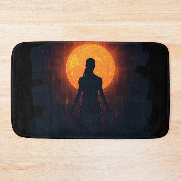 Item preview, Basketball Player silhouette standing tall with glowing hoop behind white text-Own The Court 10 designed and sold by Neon G.