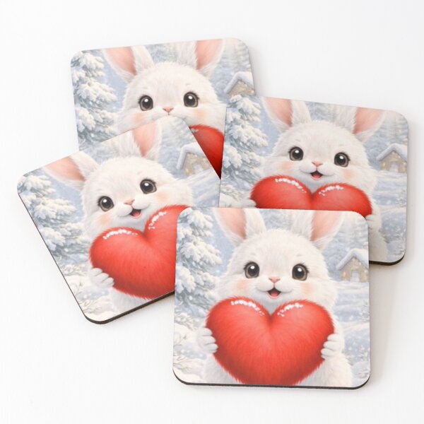 Item preview, Winter Wonderland Bunny with Red Heart - Cozy Snowy Rabbit Art designed and sold by lovelistivkaa.