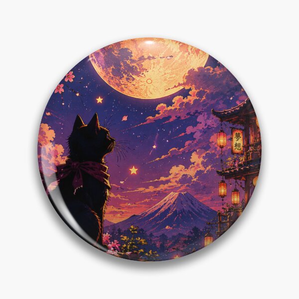 Item preview, Moonlit Sakura Cat designed and sold by funny things random.