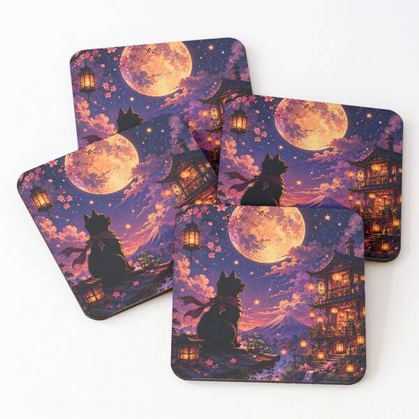 Item preview, Moonlit Sakura Cat designed and sold by funny things random.