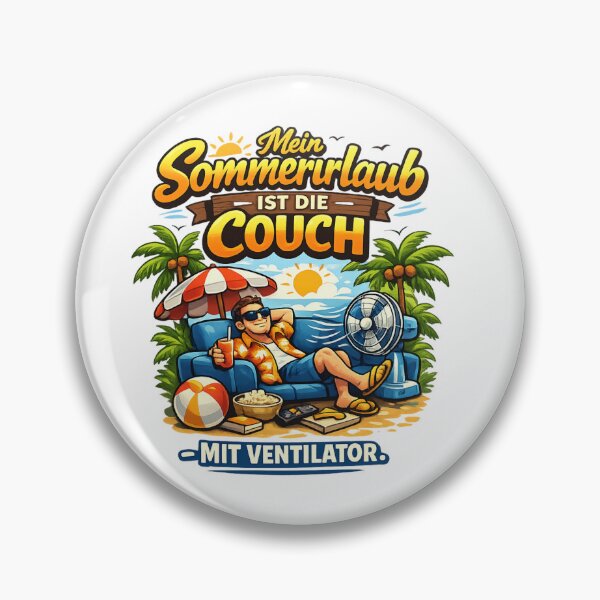 Item preview, Favorite spot: Couch with fan design – Fun summer motif for everyone who celebrates their vacation indoors designed and sold by CoolContent Factory.