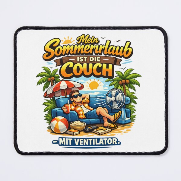Item preview, Favorite spot: Couch with fan design – Fun summer motif for everyone who celebrates their vacation indoors designed and sold by CoolContent Factory.