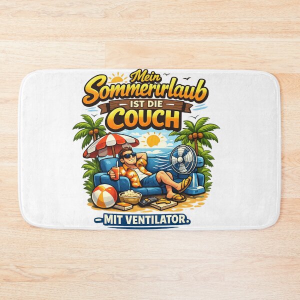 Item preview, Favorite spot: Couch with fan design – Fun summer motif for everyone who celebrates their vacation indoors designed and sold by CoolContent Factory.