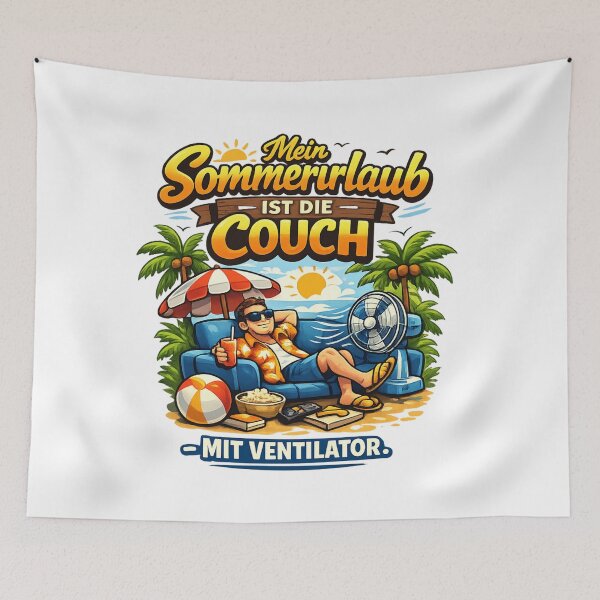Item preview, Favorite spot: Couch with fan design – Fun summer motif for everyone who celebrates their vacation indoors designed and sold by CoolContent Factory.