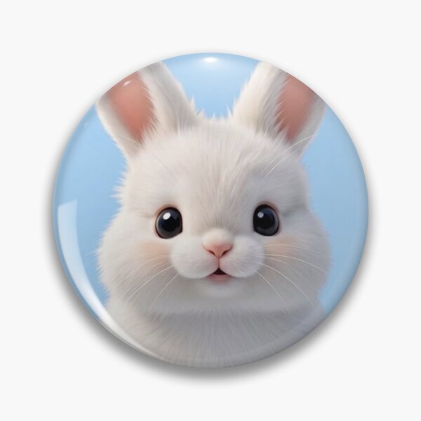 Item preview, Minimalist Fluffy White Bunny - Cute Baby Rabbit on Blue Sky Background designed and sold by lovelistivkaa.