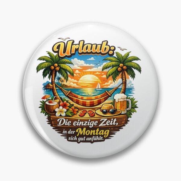 Item preview, Sun, beach, good vibes on Monday design – Tropical beach motif with palm trees, hammock & sunset for holiday feelings designed and sold by CoolContent Factory.
