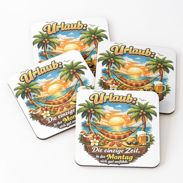 Item preview, Sun, beach, good vibes on Monday design – Tropical beach motif with palm trees, hammock & sunset for holiday feelings designed and sold by CoolContent Factory.
