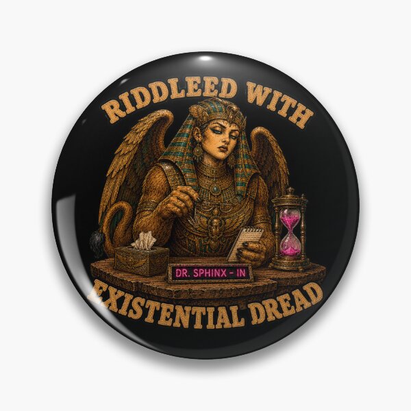 Item preview, Funny Sphinx Therapist Riddled Existential Dread Retro Tee designed and sold by Mythic Ink Studio.