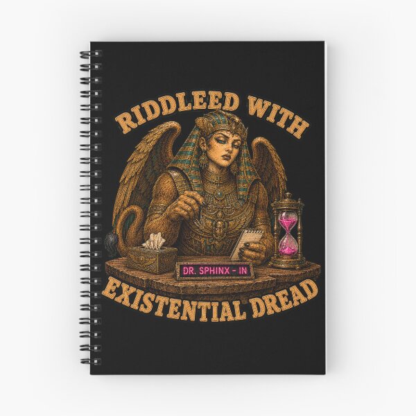 Item preview, Funny Sphinx Therapist Riddled Existential Dread Retro Tee designed and sold by Mythic Ink Studio.