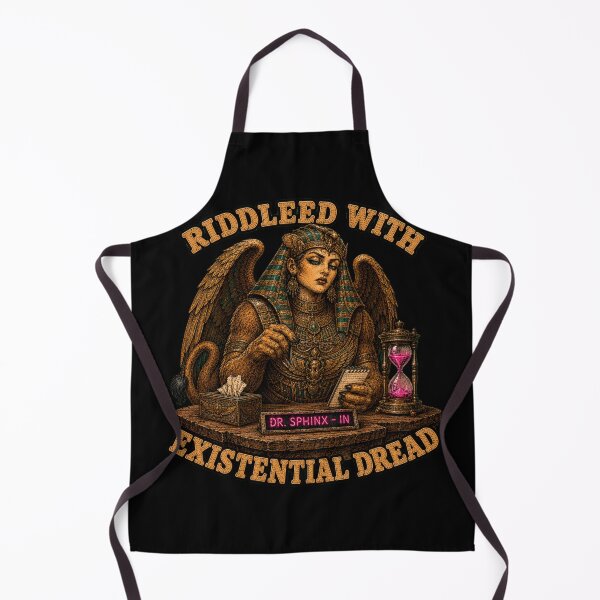 Item preview, Funny Sphinx Therapist Riddled Existential Dread Retro Tee designed and sold by Mythic Ink Studio.