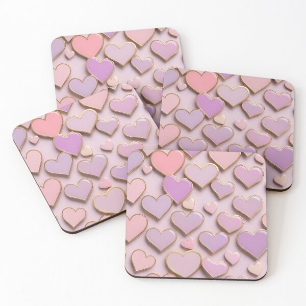 Item preview, Soft Pink & Lilac Floating Hearts Pattern designed and sold by Good Vibes .