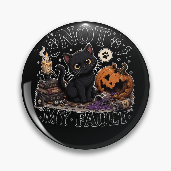 Item preview, Not My Fault Funny Black Cat Halloween Chaos Design designed and sold by MotylekAnia.