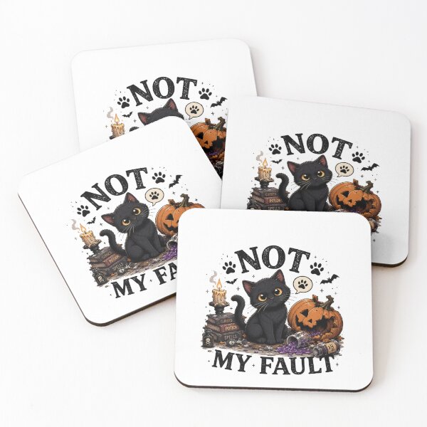 Item preview, Not My Fault Funny Black Cat Halloween Chaos Design designed and sold by MotylekAnia.