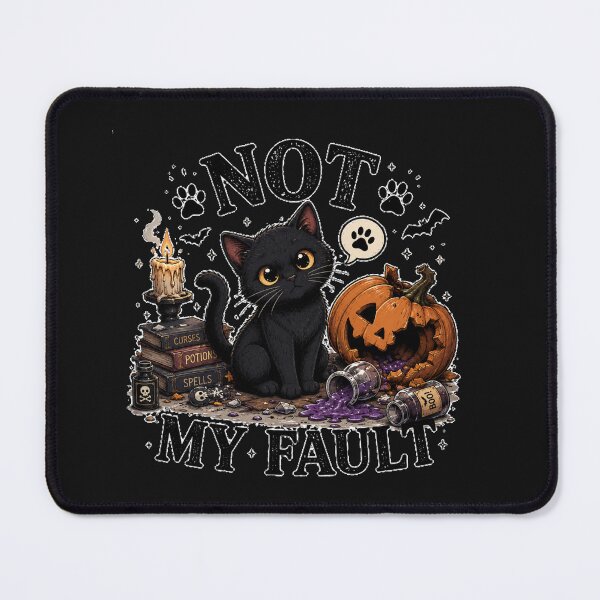 Item preview, Not My Fault Funny Black Cat Halloween Chaos Design designed and sold by MotylekAnia.