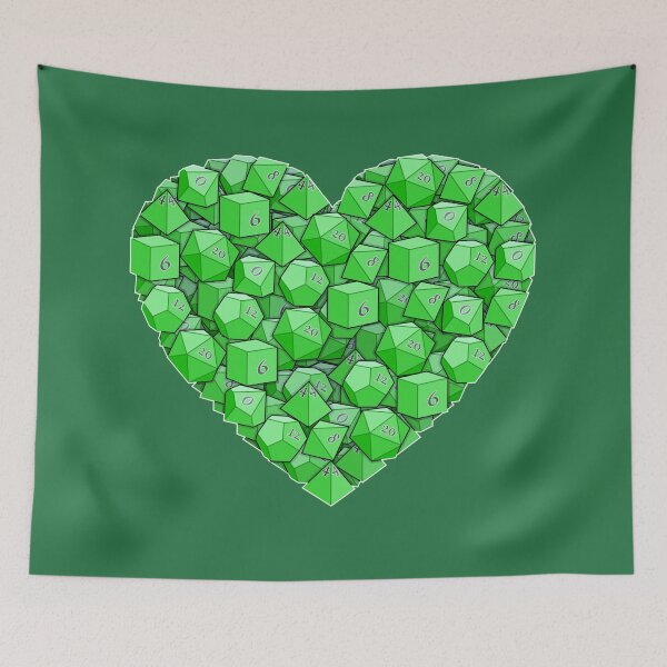 Item preview, Dice Heart - Green designed and sold by -Solarly-.